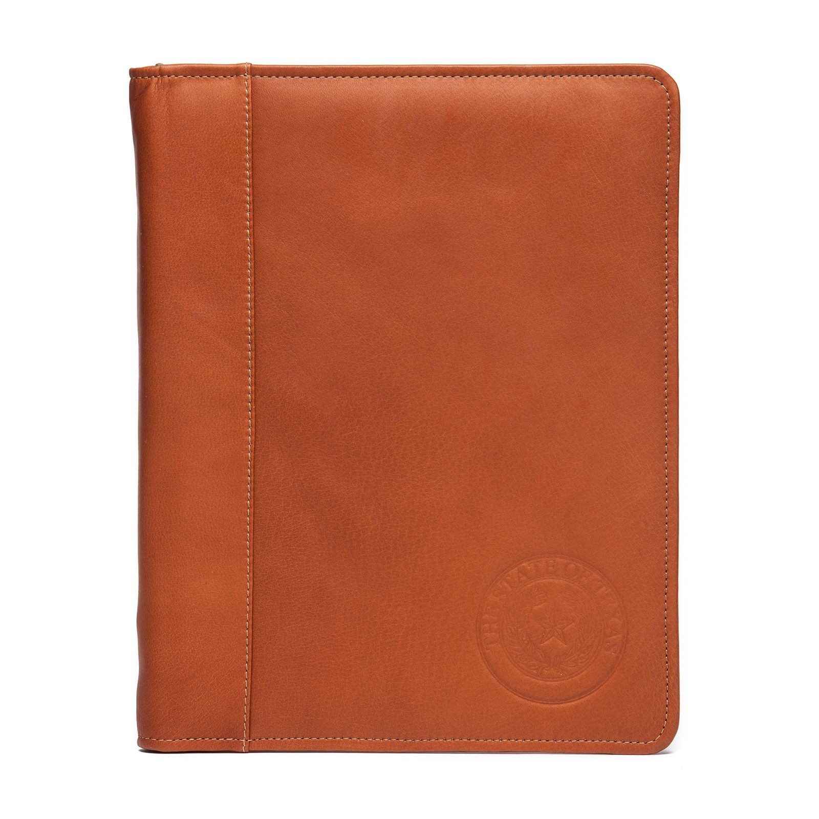 Leather Zippered Portfolio Texas Capitol Gift Shop