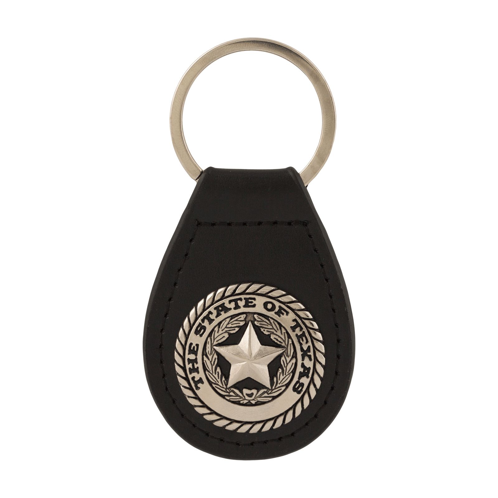 Texas State Seal Black Leather Keychain | Texas Capitol Gift Shop