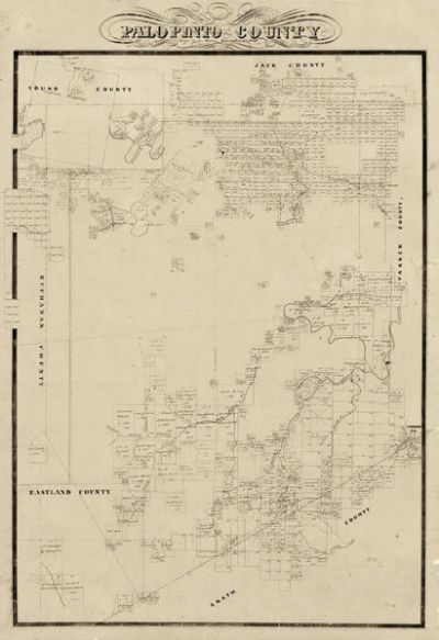 Texas General Land Office Map of Palo Pinto County 1856