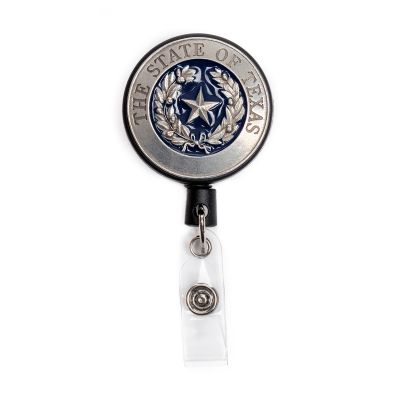 Texas State Seal Pewter Badge Reel