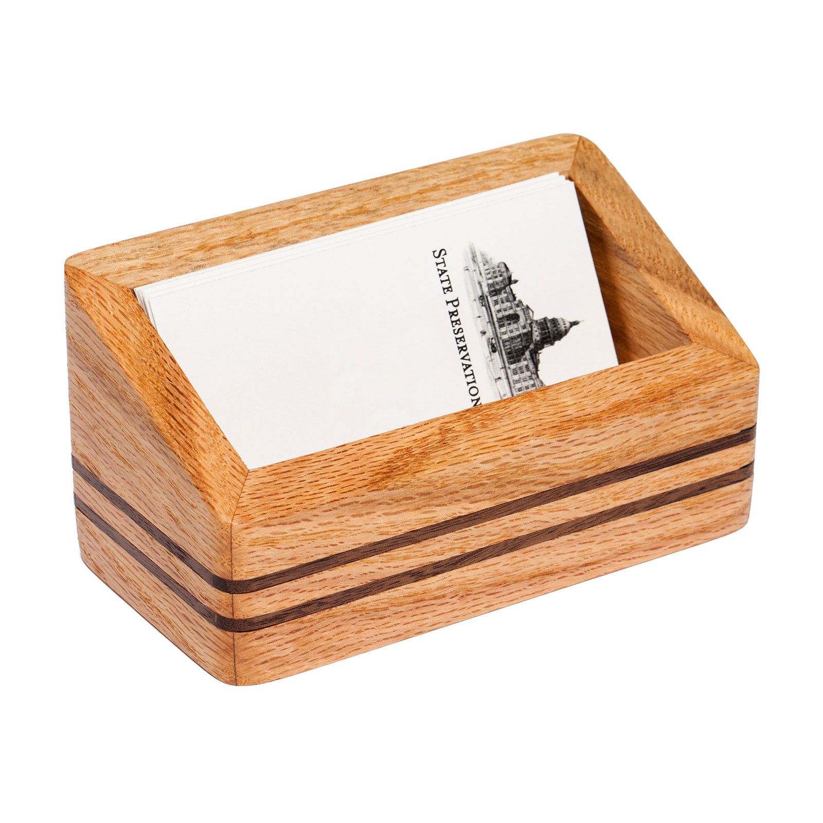 Capitol Wood Desk Business Card Holder Texas Capitol Gift Shop