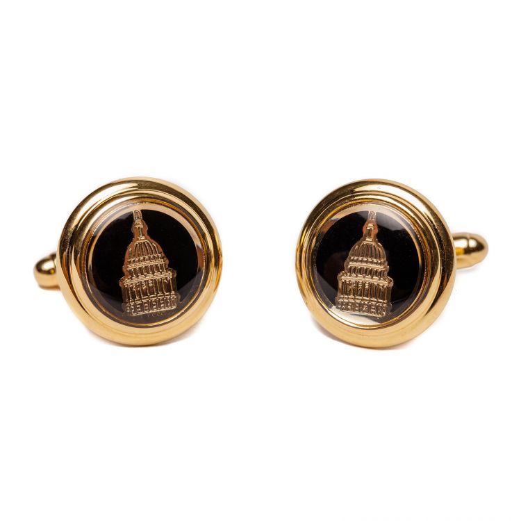 Texas State Capitol Dome Gold-Plated Cuff Links