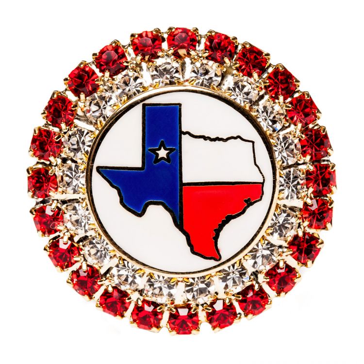 Texas Map Red Stone Brooch