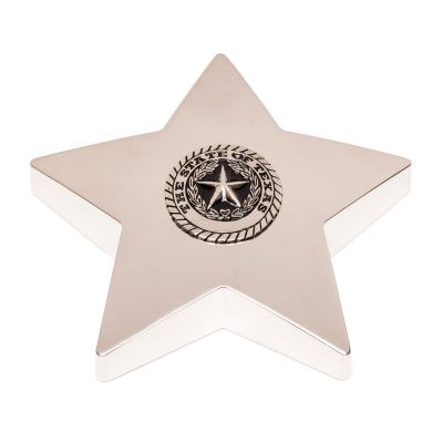 Texas State Seal Silver-Tone Star Paperweight