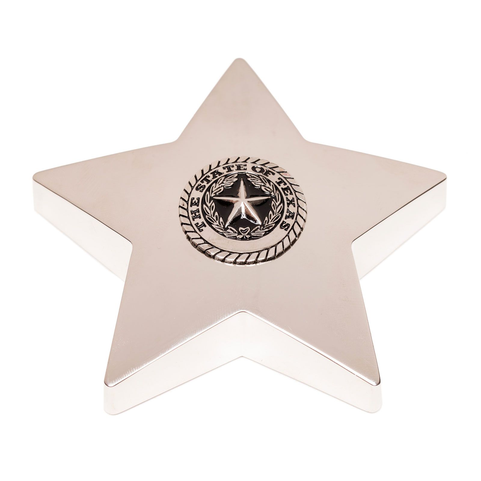 Texas State Seal Silver-Tone Star Paperweight