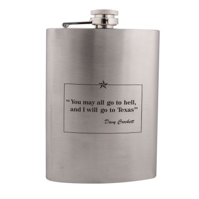 Davy Crockett Quote Metal Flask