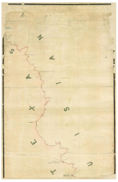A.B. Gray Map of the River Sabine from its mouth on the Gulf of Mexico in the Sea to Logan's Ferry, 1842 (Pt. 1 of 3 - North)