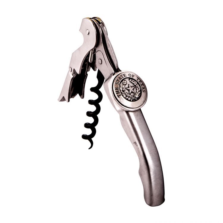 Texas State Seal Pewter Corkscrew