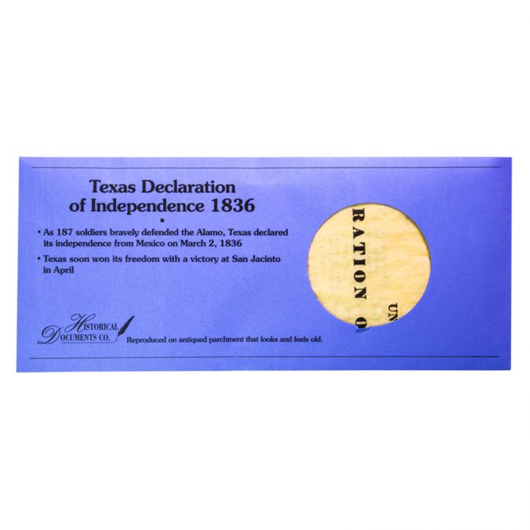 Replica Texas Declaration of Independence 1836 Handbill
