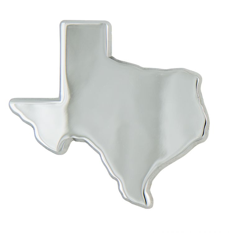Texas Shaped Chrome Auto Emblem