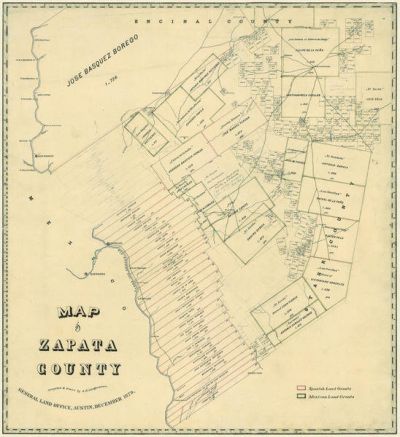 A. B. Langerman Map of Zapata County, 1879