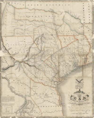 Stephen F. Austin Map of Texas with Parts of the Adjoining States, 1836