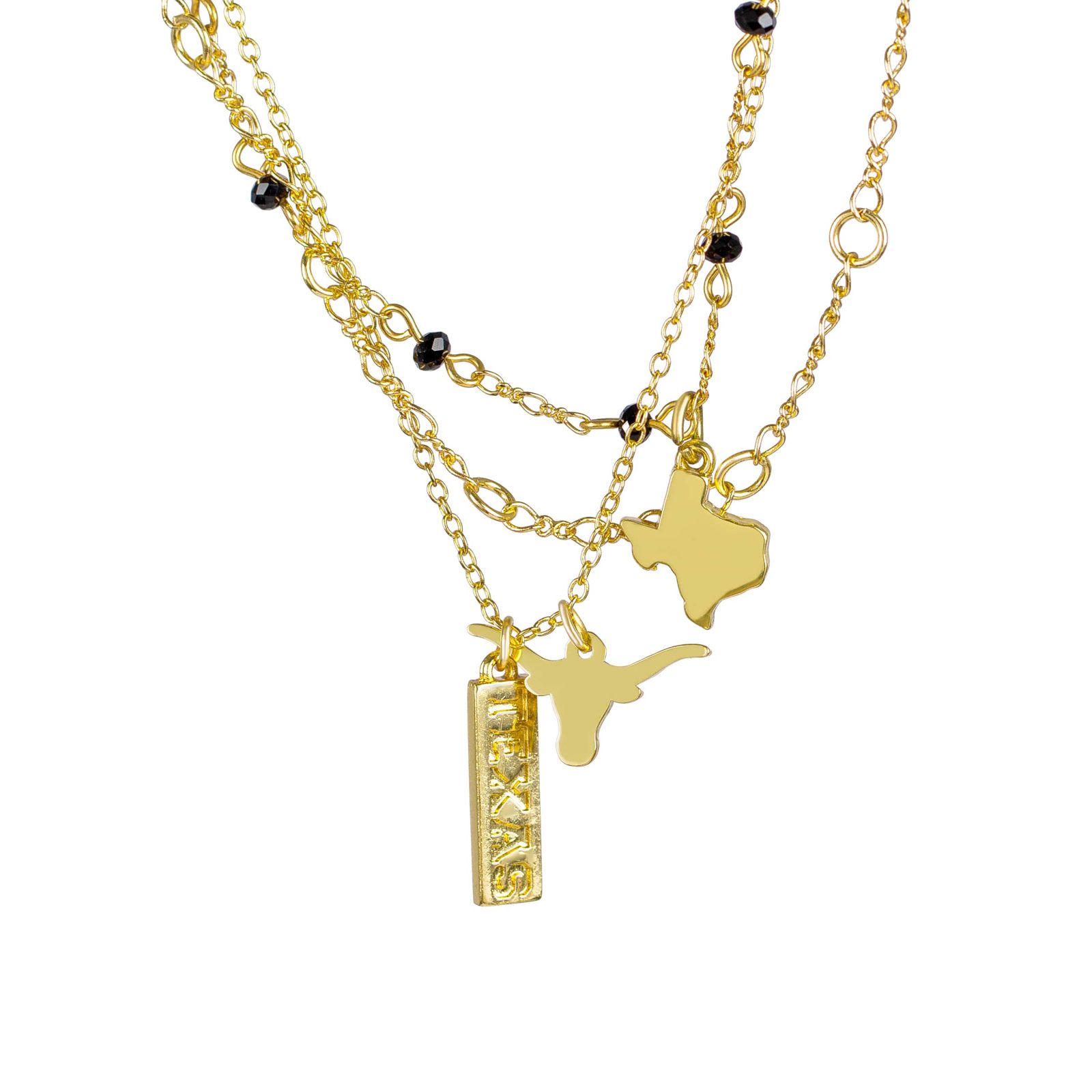 Texas Three Chain GoldTone Necklace