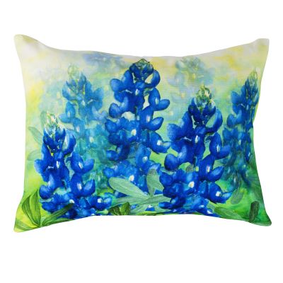 Bluebonnet Watercolor Indoor/Outdoor Accent Pillow