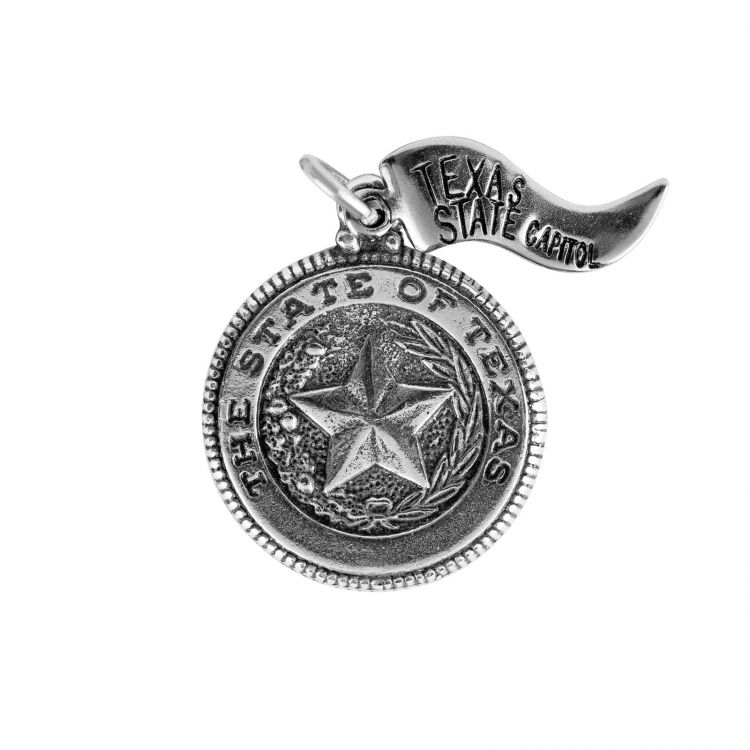 Texas State Seal Sterling Silver Charm