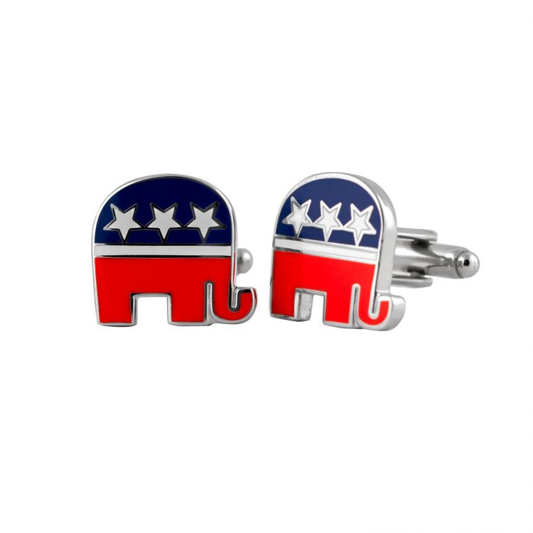 Republican Silver-Tone Cuff Links