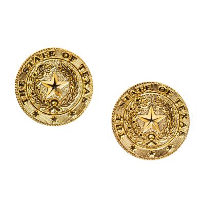 Texas State Seal Brass Earrings