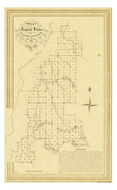 R. Creuzbaur Map of Asylum Lands - Shackelford, Jones, Taylor and Callahan Counties, 1857