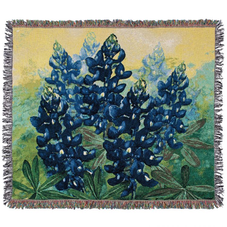 Bluebonnet Cotton Jacquard Throw