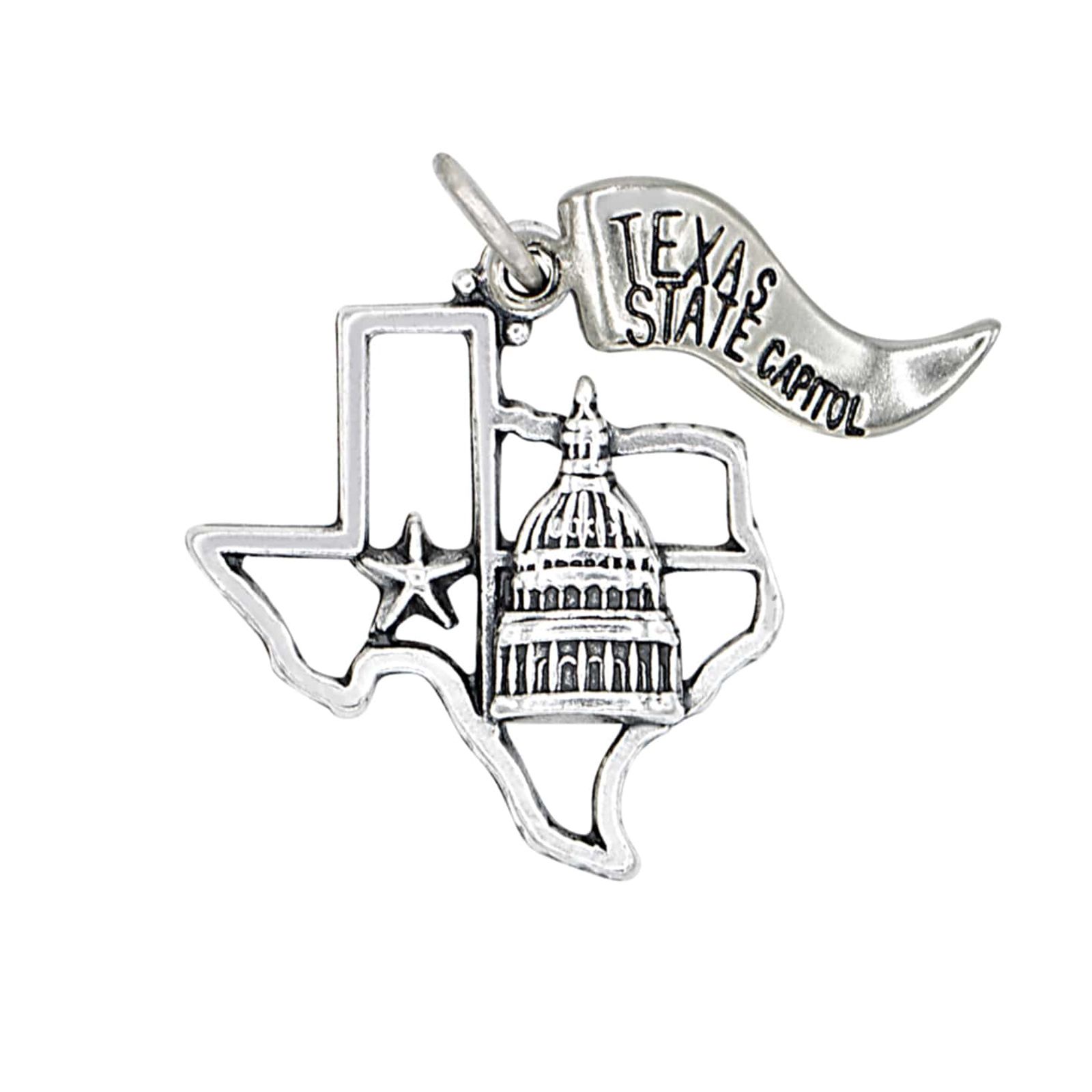 Texas State Capitol Dome Sterling Silver Charm