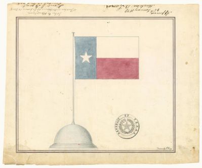 Peter Krag Design for Republic of Texas flag and seal, January 25, 1839