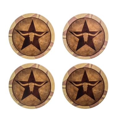 Longhorn Stoneware Coaster Set