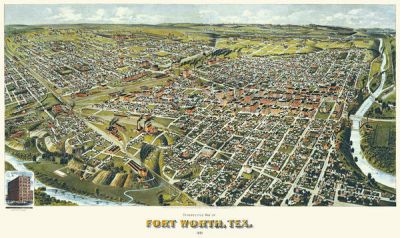 Henry Wellge Perspective Map of Fort Worth, Tex., 1891