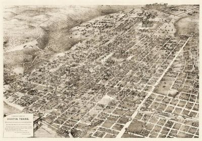 Augustus Koch Bird's Eye View Map of Austin, Texas, 1895