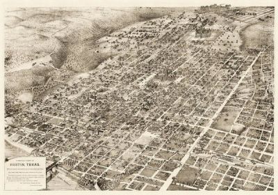 Augustus Koch Bird's Eye View Map of Austin, Texas, 1895
