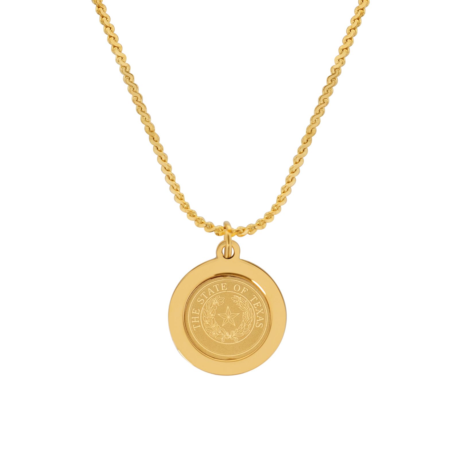 Texas State Seal Gold-Plated Pendant Necklace