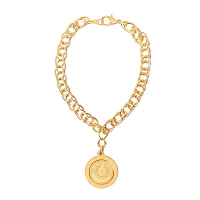 Texas State Seal Gold-Plated Charm Bracelet