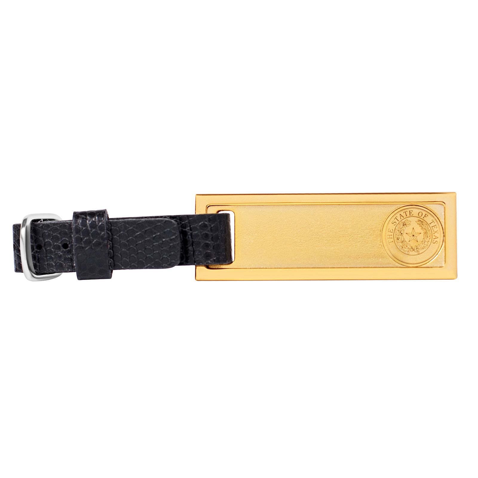 Texas State Seal Brass and Leather 