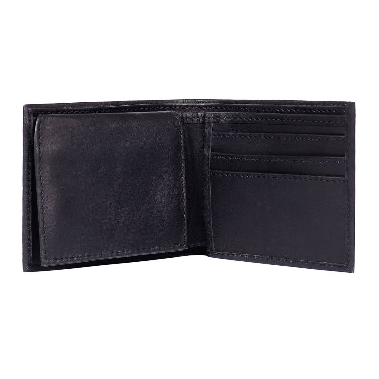 Texas State Seal Leather Bi-Fold Wallet - Black
