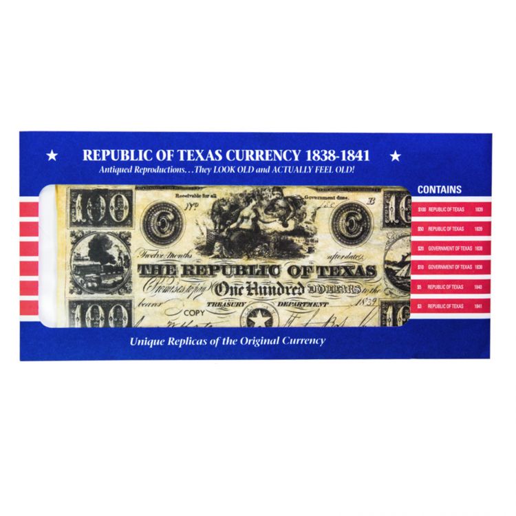 Replica Republic of Texas Bank Note Set