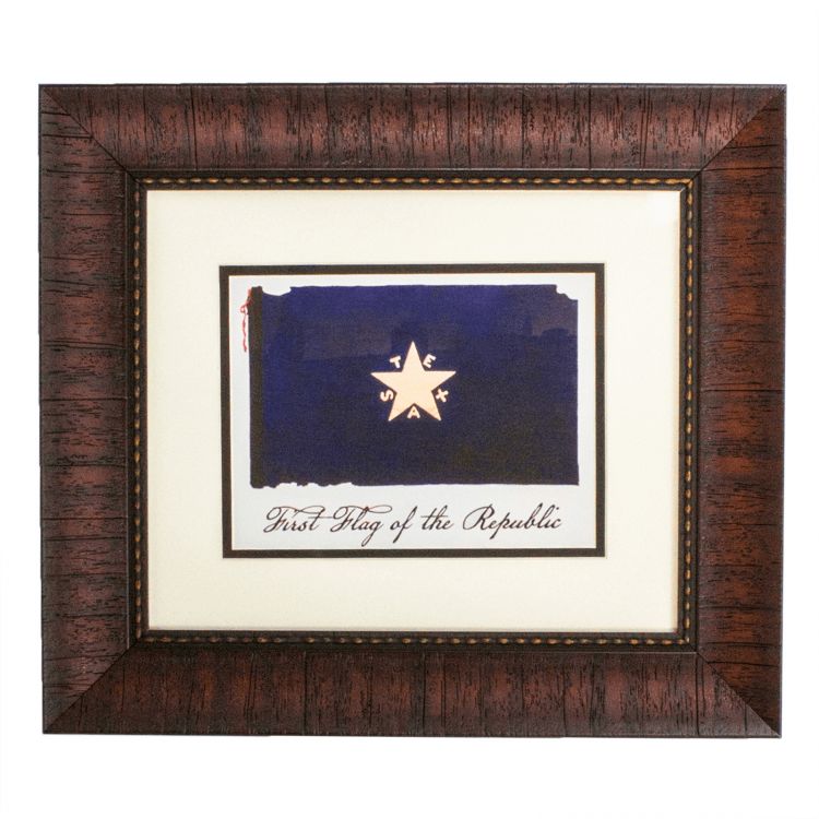 Framed First Flag of Republic of Texas
