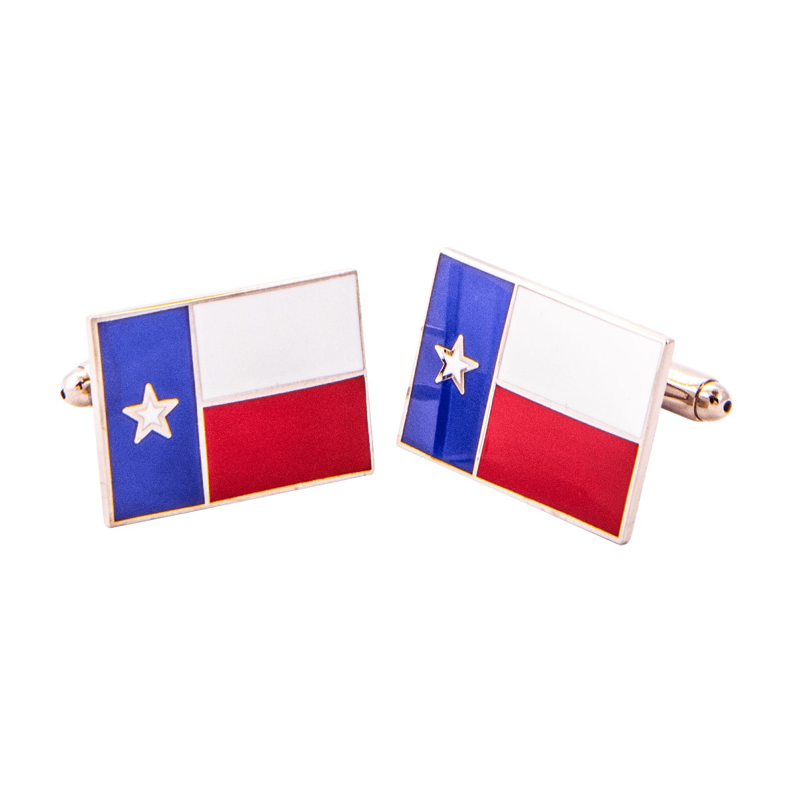 Texas State Flag Silver-Tone Cuff Links