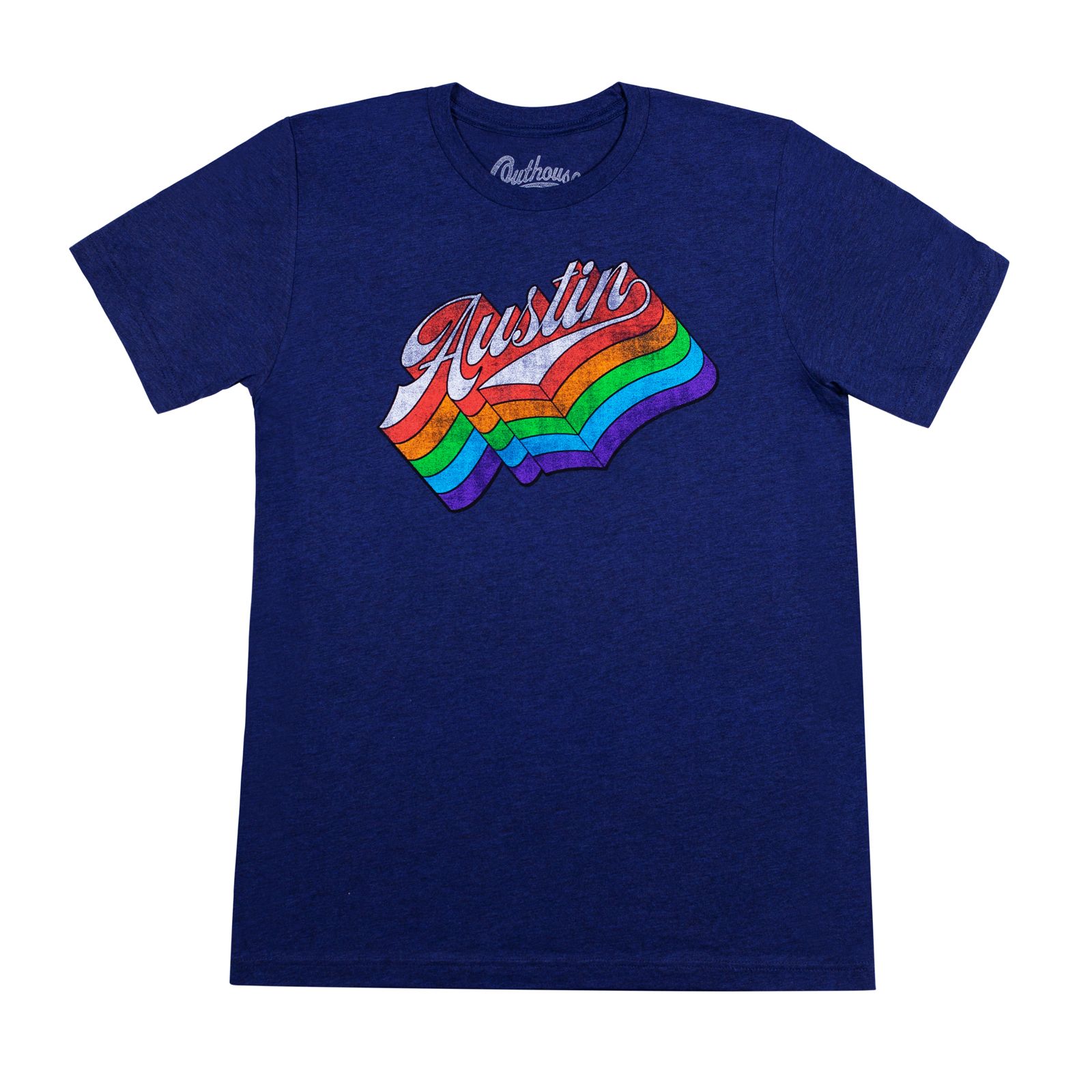 Austin Rainbow Navy TShirt Texas Capitol Gift Shop