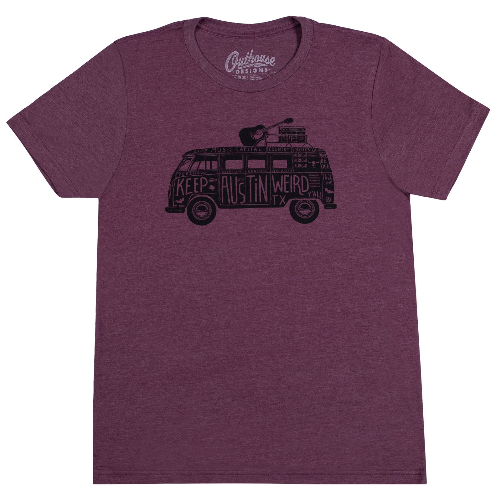 Keep Austin Weird Band Van T-Shirt - Maroon