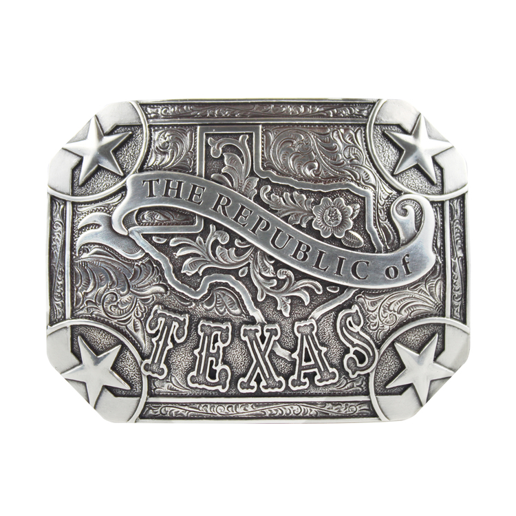 The Republic of Texas Silver-Tone Belt Buckle