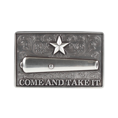 Gonzales Flag Silver-Tone Belt Buckle