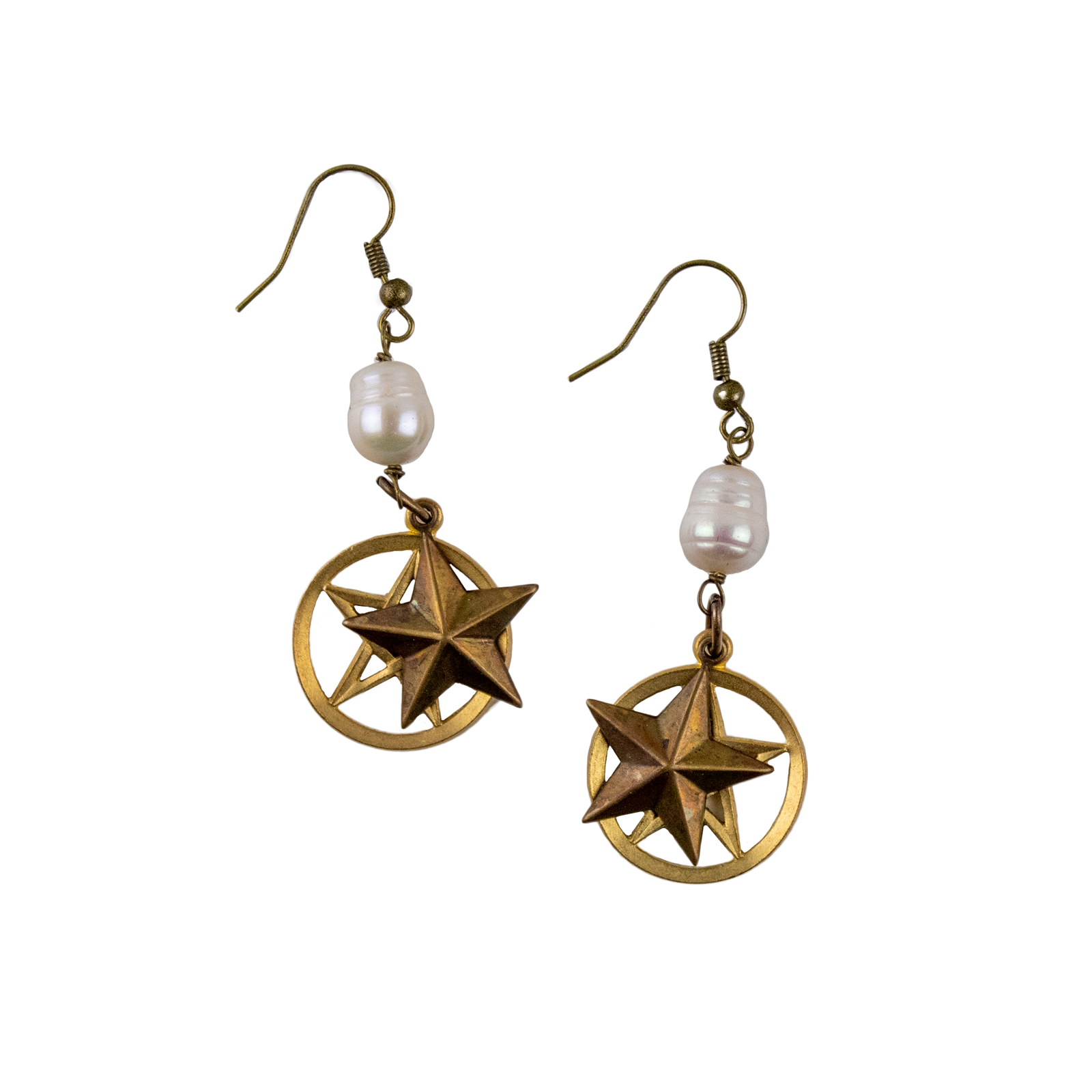Texas Star Freshwater Pearl Drop Earrings