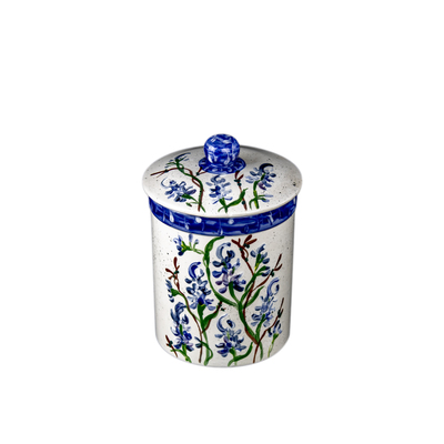 Bluebonnet Hand-Painted Ceramic Canister - Medium