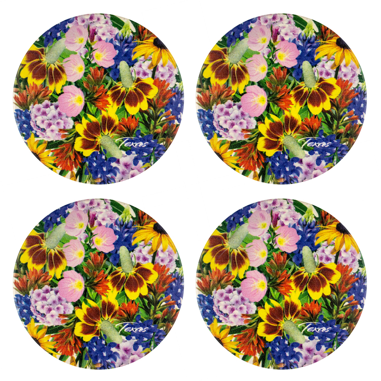 Texas Wildflowers Stone Coaster Set