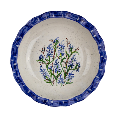 Bluebonnet Hand-Painted Ceramic Pie Dish