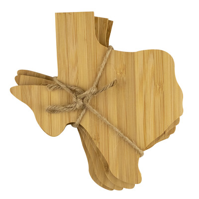 Texas Shape Wooden Coasters