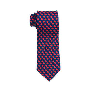 Optical Texas Navy Silk Tie