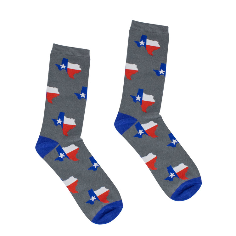 Texas Shaped State Flag Adult Socks