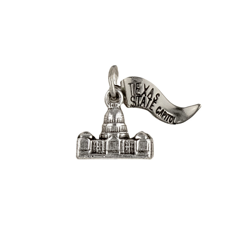 Texas State Capitol Sterling Silver Charm