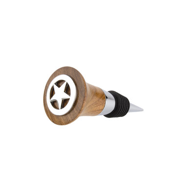 Texas Lone Star Mesquite Bottle Stopper