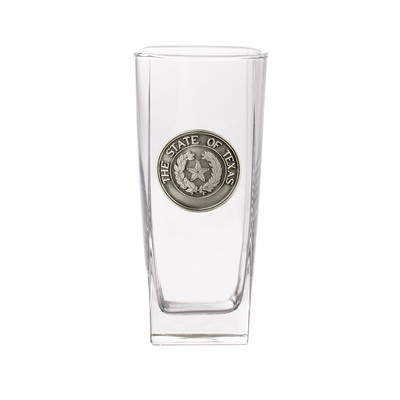Texas State Seal Pewter Glass